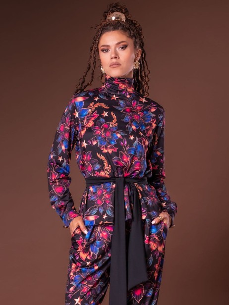 Luźna bluzka z golfem flower.jpg