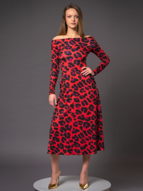 sukienka z odsłoniętymi ramionami - panterka2.jpg