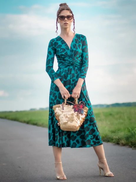 rozkloszowana sukienka w panterkę8.jpg