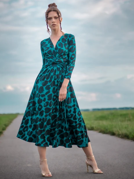 rozkloszowana sukienka w panterkę4.jpg